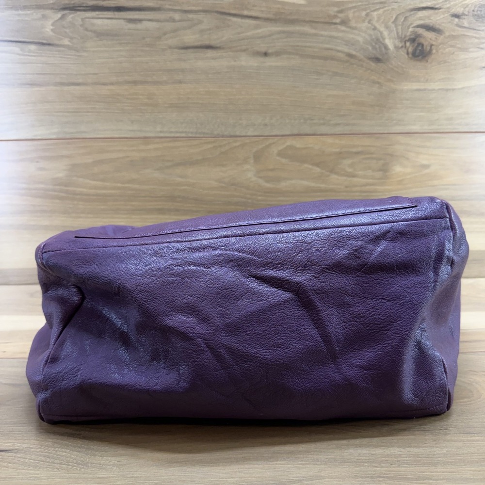 Marc By Marc Jacobs Preppy Pearl Satchel Large Purple Leather Crossbody Zip Y2K - Picture 5 of 10